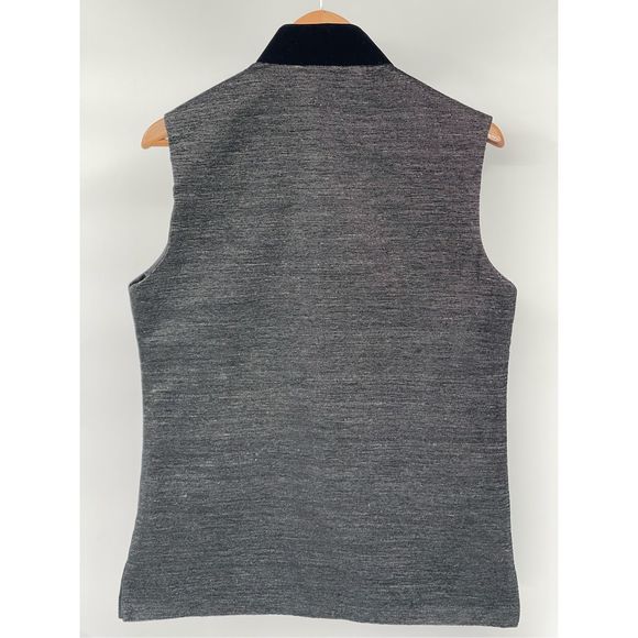 Denis Parker Waistcoat Vest Men 38 Black Gray Suit Vest Formal Silk Velvet - Picture 2 of 11